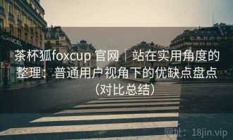 茶杯狐foxcup 官网｜站在实用角度的整理：普通用户视角下的优缺点盘点（对比总结）