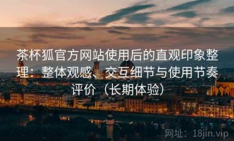 茶杯狐官方网站使用后的直观印象整理：整体观感、交互细节与使用节奏评价（长期体验）