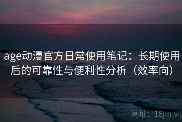 age动漫官方日常使用笔记：长期使用后的可靠性与便利性分析（效率向）