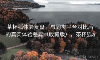 茶杯狐体验复盘：与同类平台对比后的真实体验差异（收藏版），茶杯狐a