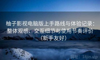 柚子影视电脑版上手路线与体验记录：整体观感、交互细节与使用节奏评价（新手友好）