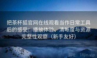 把茶杯狐官网在线观看当作日常工具后的感受：播放体验、清晰度与资源完整性观察（新手友好）