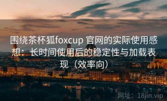 围绕茶杯狐foxcup 官网的实际使用感想：长时间使用后的稳定性与加载表现（效率向）