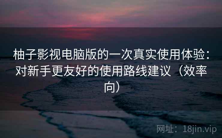 柚子影视电脑版的一次真实使用体验：对新手更友好的使用路线建议（效率向）