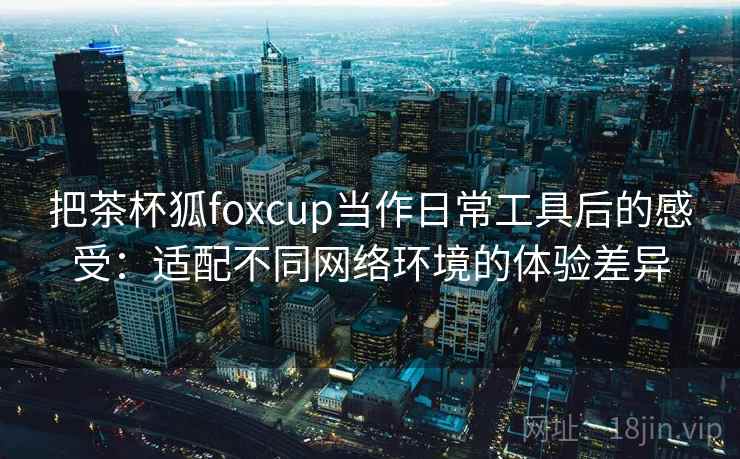 把茶杯狐foxcup当作日常工具后的感受：适配不同网络环境的体验差异